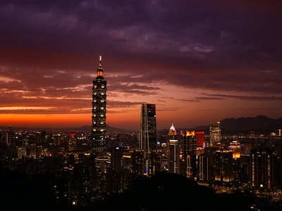 夜间城市天际线